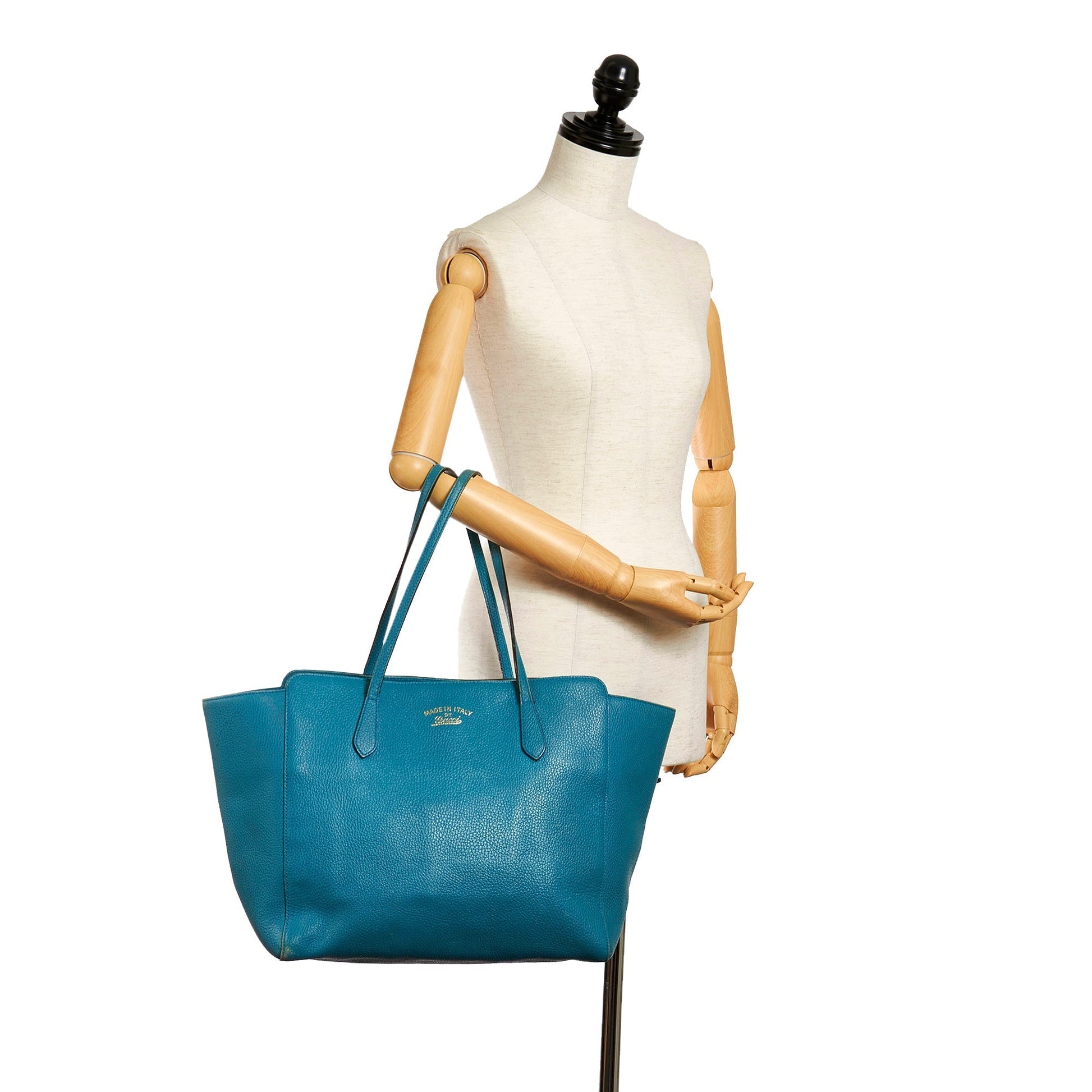 Gucci Blue Leather Tote Style 3