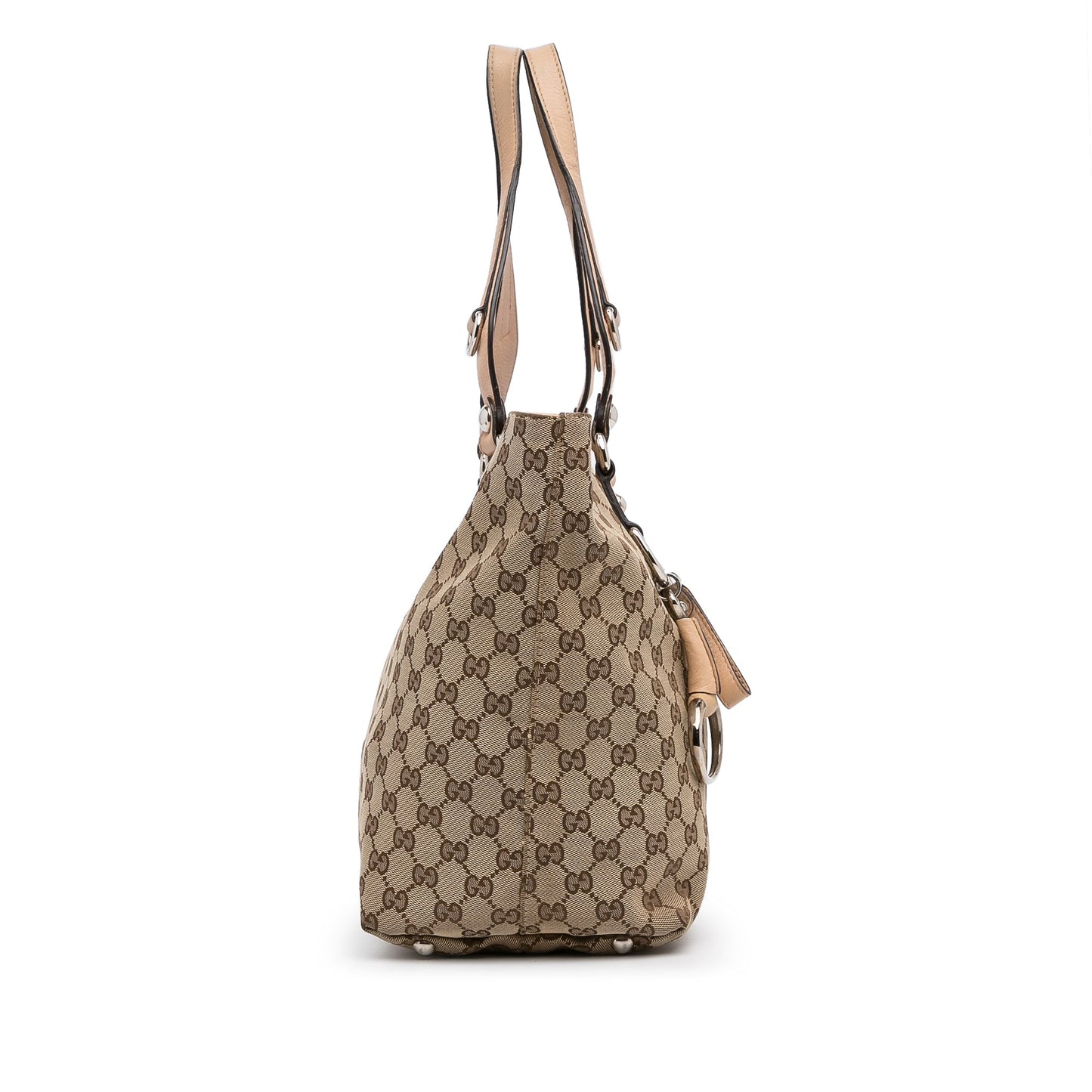 Gucci Brown Leather Canvas Tote Style 27