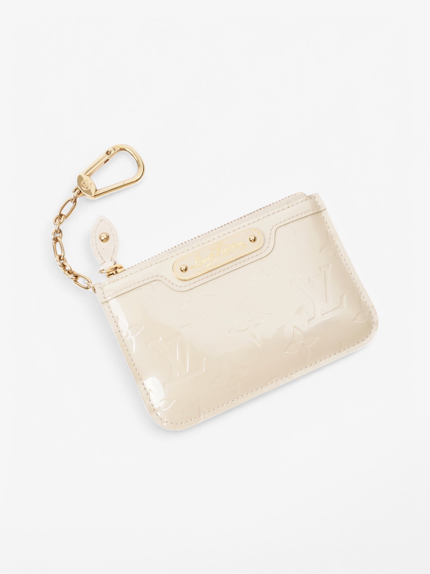  Louis Vuitton Key Pouch Cream Vernis Leather