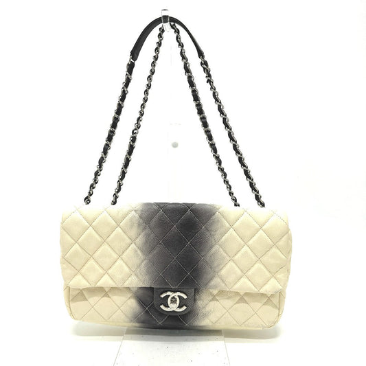 CHANEL Shoulder Bag Caviar skin White type CC COCO Mark Matrasse quilting