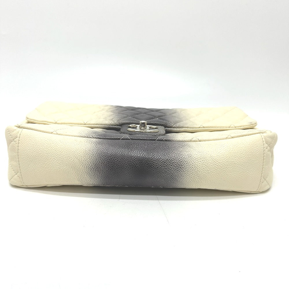 CHANEL Shoulder Bag Caviar skin White type CC COCO Mark Matrasse quilting