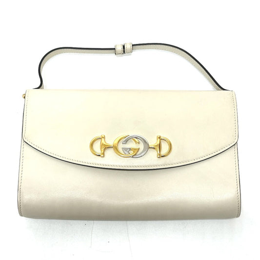 GUCCI Shoulder Bag 572375 leather off white Zumi bag Women