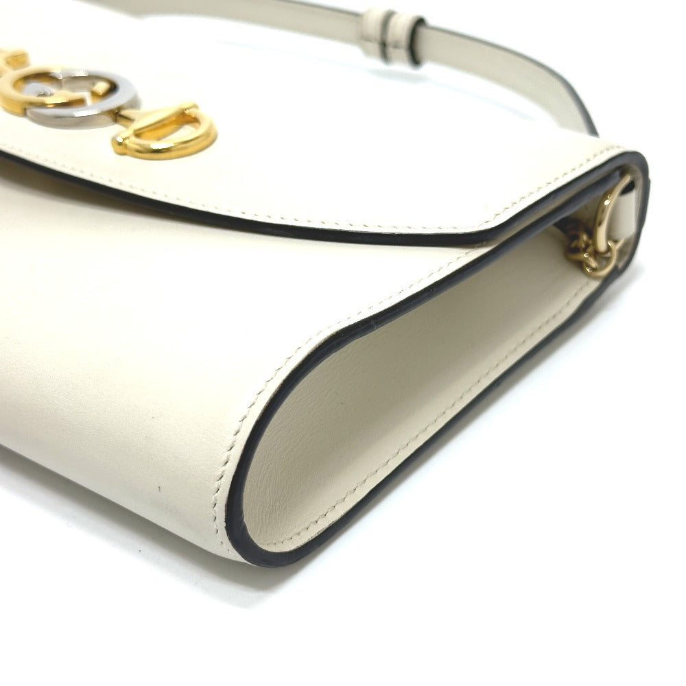 GUCCI Shoulder Bag 572375 leather off white Zumi bag Women