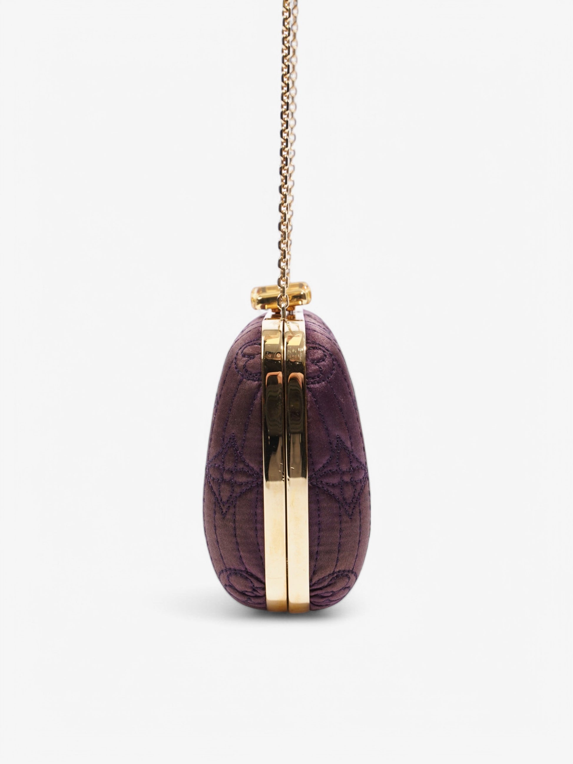 Louis Vuitton Motard Minaudiere Clutch Bag Purple Silk