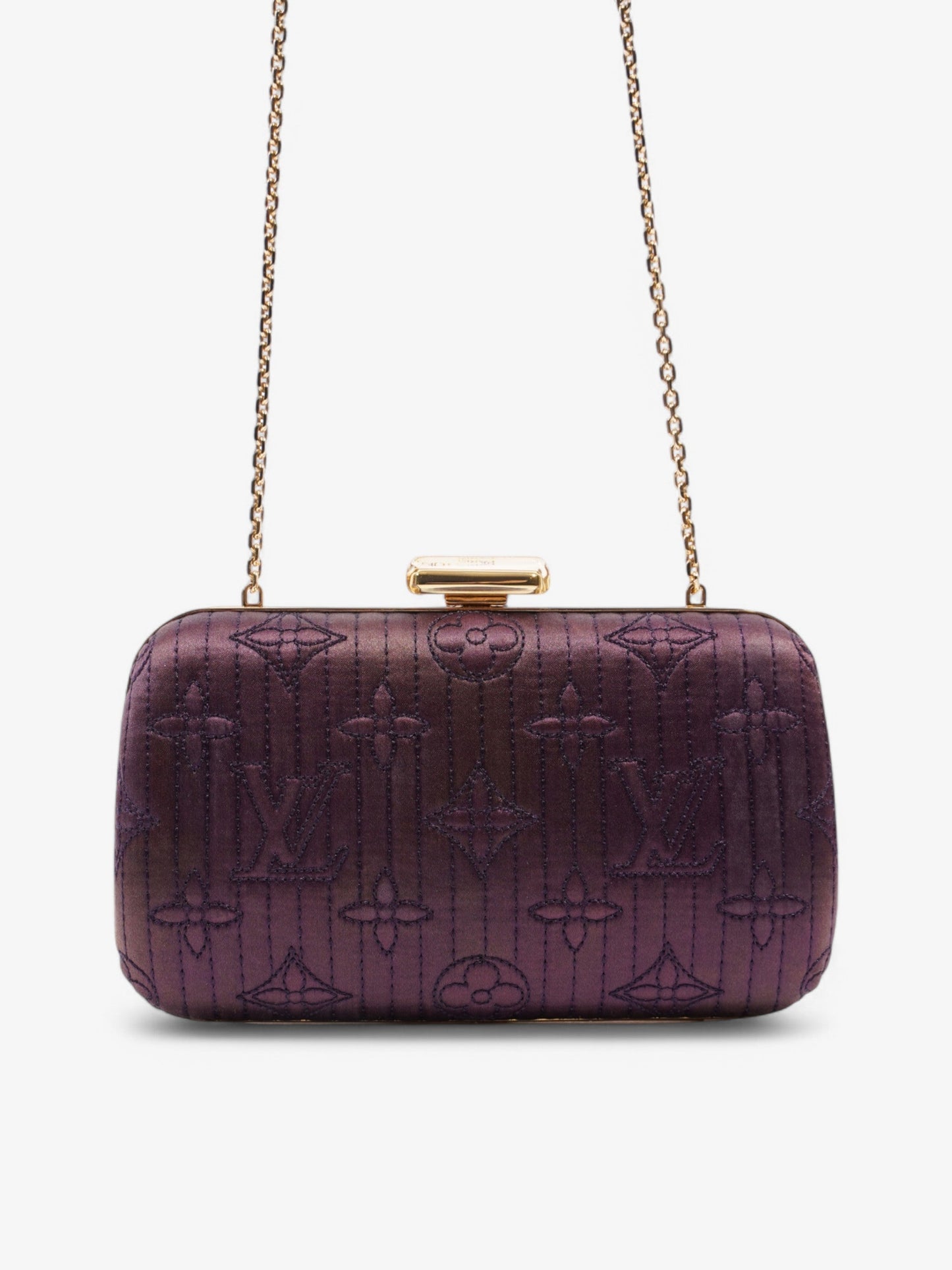 Louis Vuitton Motard Minaudiere Clutch Bag Purple Silk