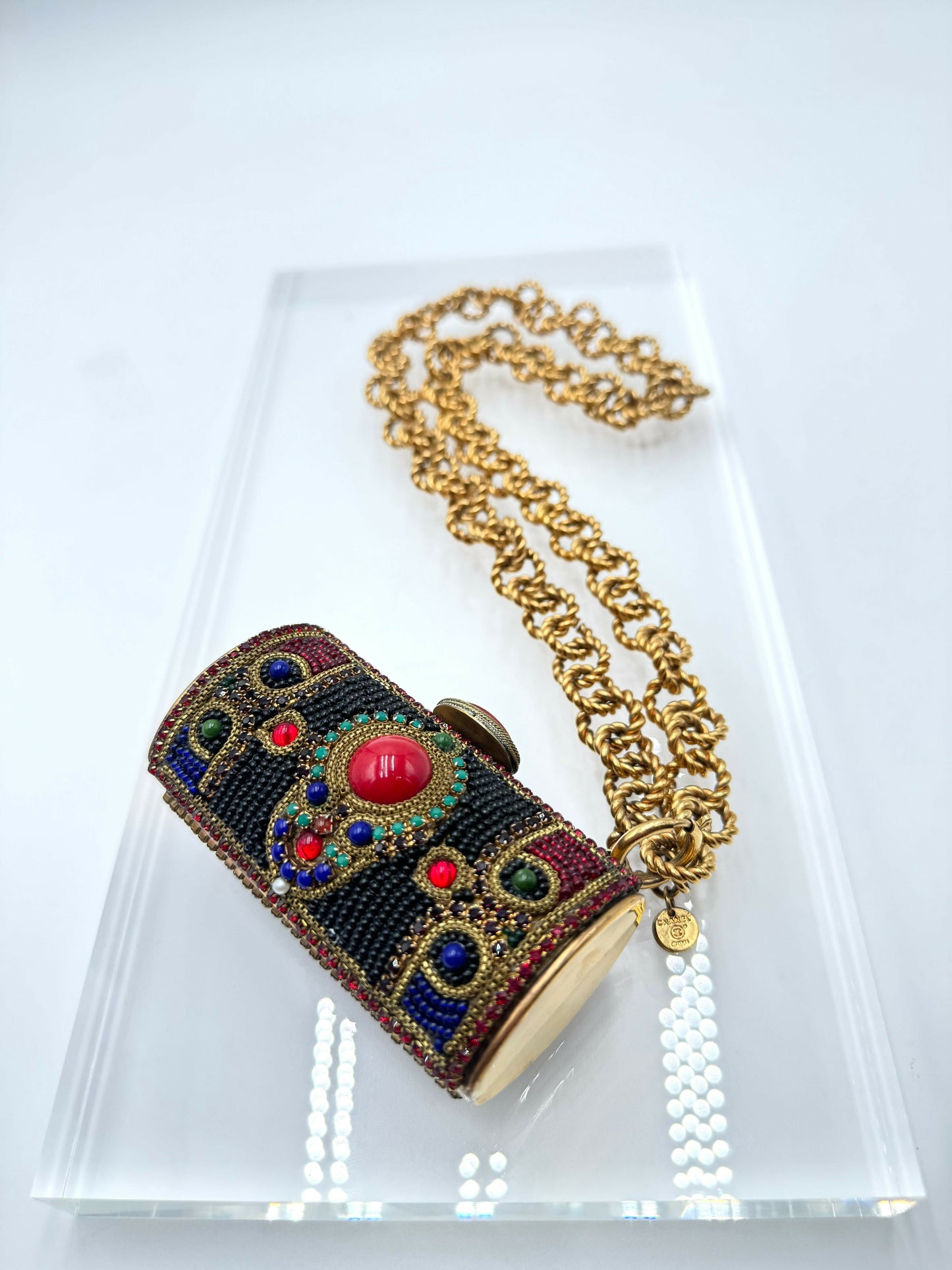 Chanel 1981 Jewelled Metal Clutch
