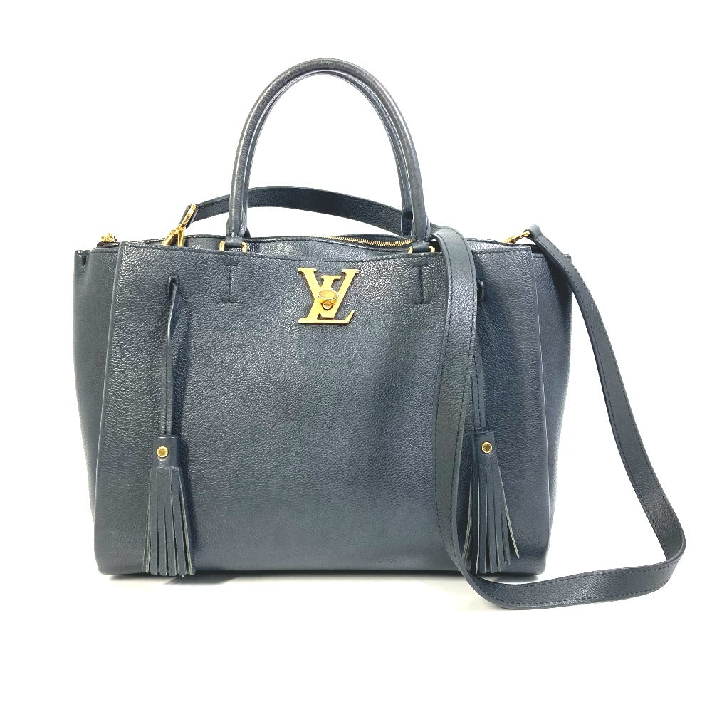 LOUIS VUITTON Tote Bag Calf leather black Rock meat Women