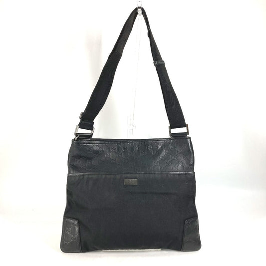 GUCCI Shoulder Bag 161822 Leather, Nylon black Guccisima GG mens