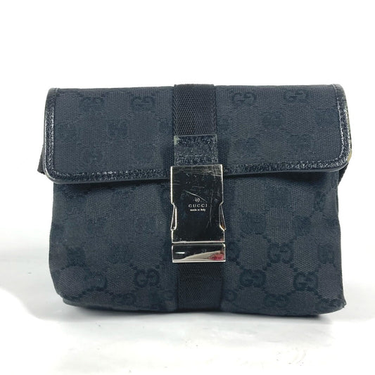 GUCCI Sling bag 131236 GG canvas / leather black cross GG