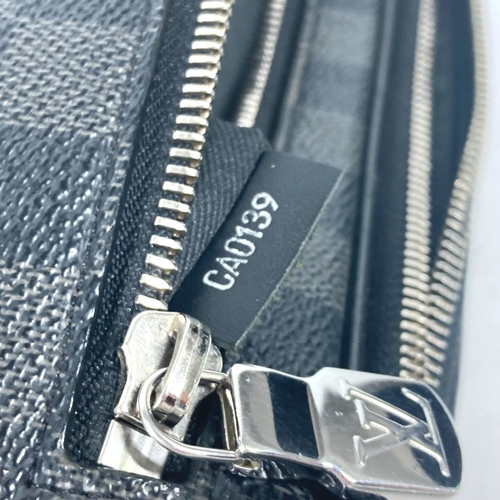 LOUIS VUITTON business bag N60182 Damier Grafitto Canvas black Damier Grafitte Alpha clutch unisex(Unisex)