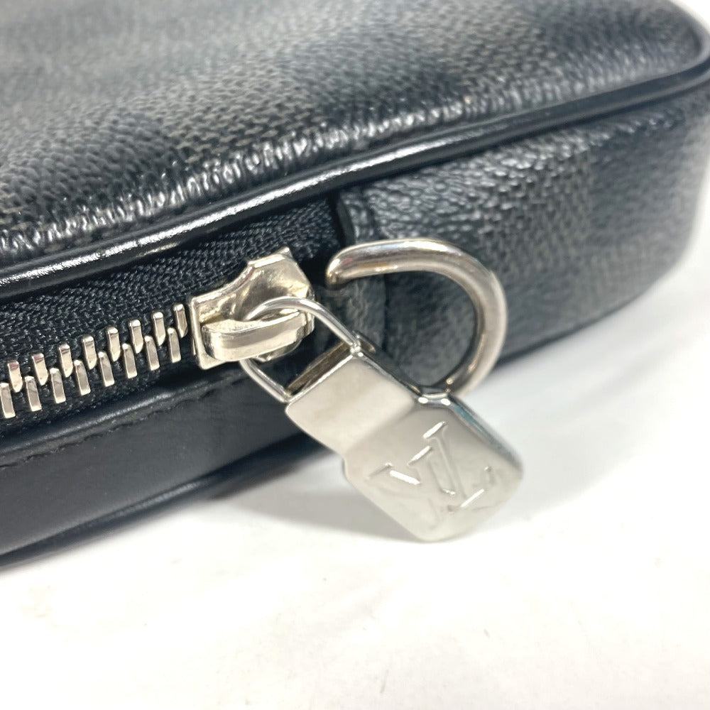 LOUIS VUITTON business bag N60182 Damier Grafitto Canvas black Damier Grafitte Alpha clutch unisex(Unisex)