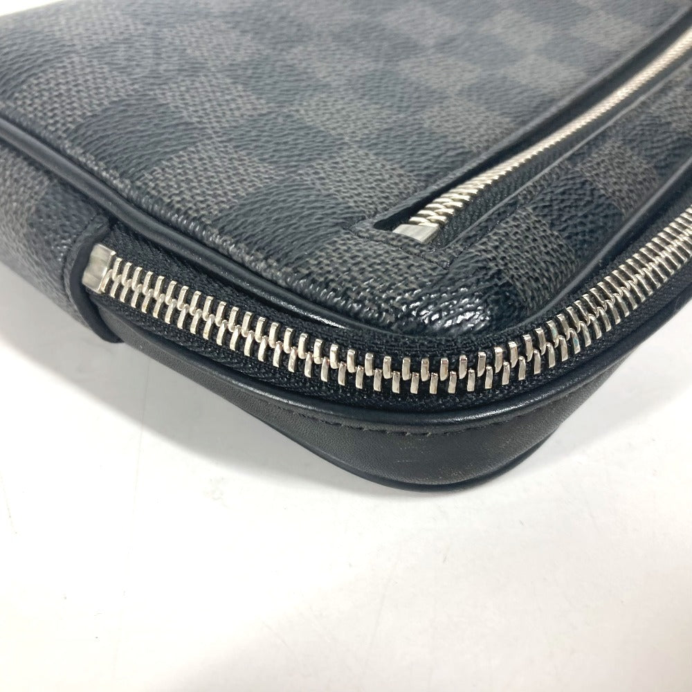 LOUIS VUITTON business bag N60182 Damier Grafitto Canvas black Damier Grafitte Alpha clutch unisex(Unisex)