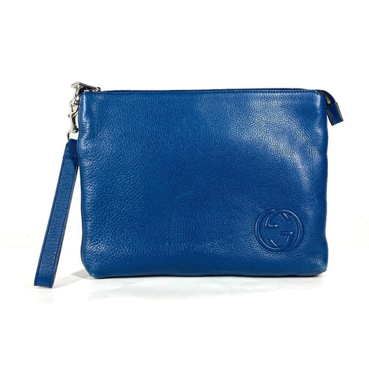 GUCCI business bag 322054 leather blue GG Interlocking G