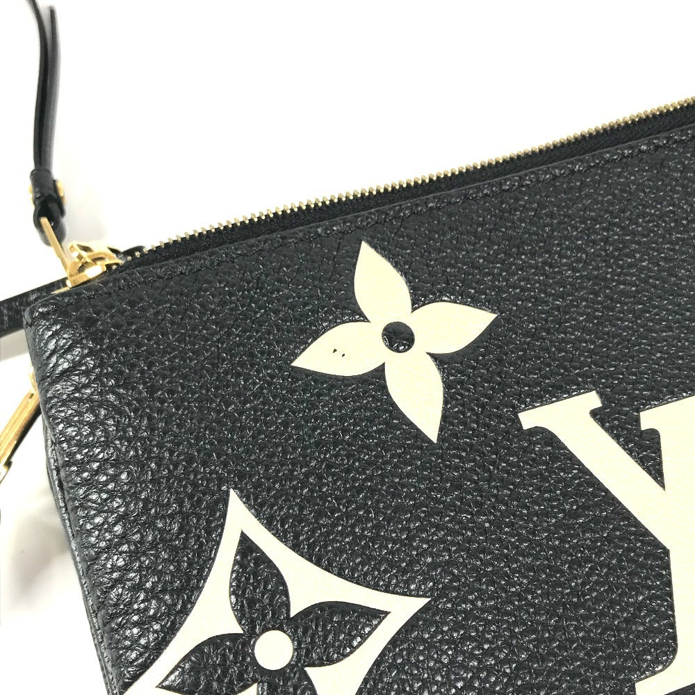 LOUIS VUITTON Shoulder Bag Monogram Ann Platt Leather black Bicolor Monogram Empreinte Pochette double zip