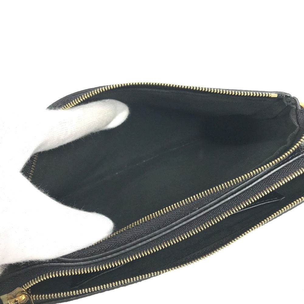 LOUIS VUITTON Shoulder Bag Monogram Ann Platt Leather black Bicolor Monogram Empreinte Pochette double zip