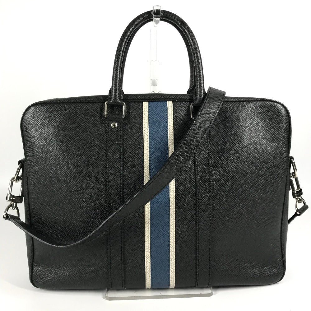 LOUIS VUITTON Business bag Taiga Leather black Taiga Porto Documan Vowayaju PDV