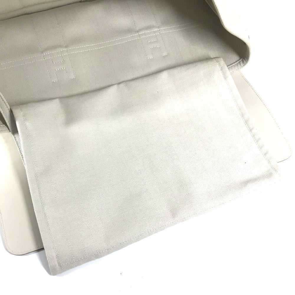 HERMES Handbag Leather / canvas white Valparaiso MM Valparaiso