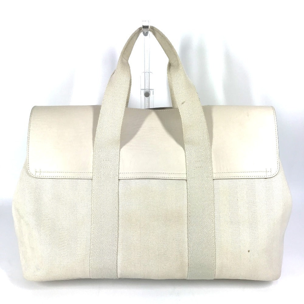 HERMES Handbag Leather / canvas white Valparaiso MM Valparaiso