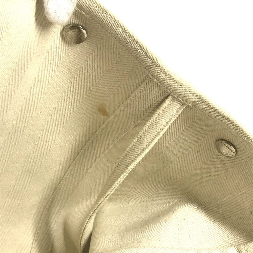 HERMES Handbag Leather / canvas white Valparaiso MM Valparaiso