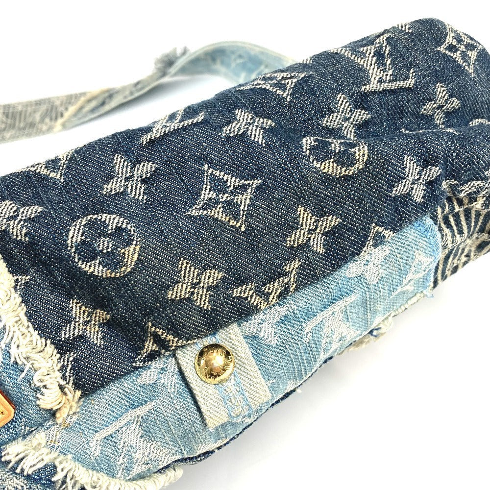 LOUIS VUITTON Shoulder Bag Monogram denim canvas blue Monogram denim Patchwork Posty