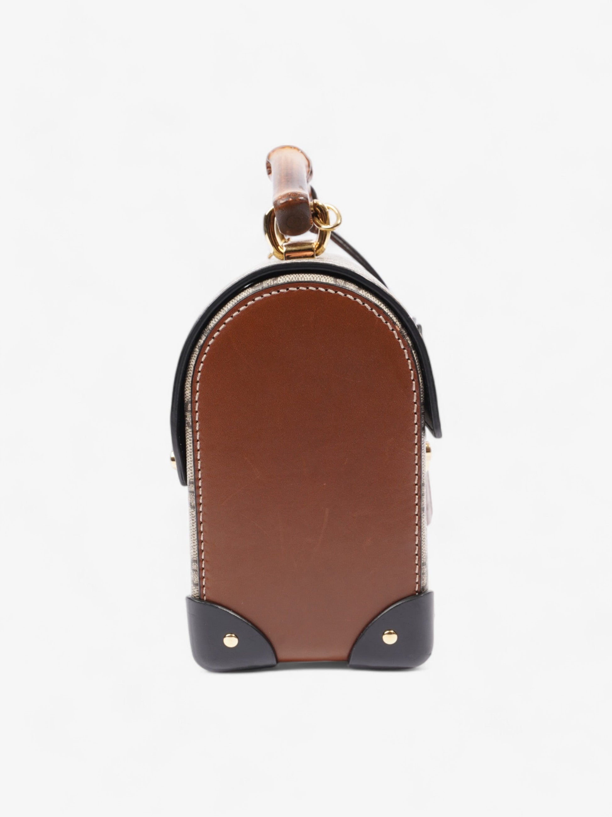 Gucci Bamboo Padlock Bag GG Supreme / Black / Brown Coated Canvas