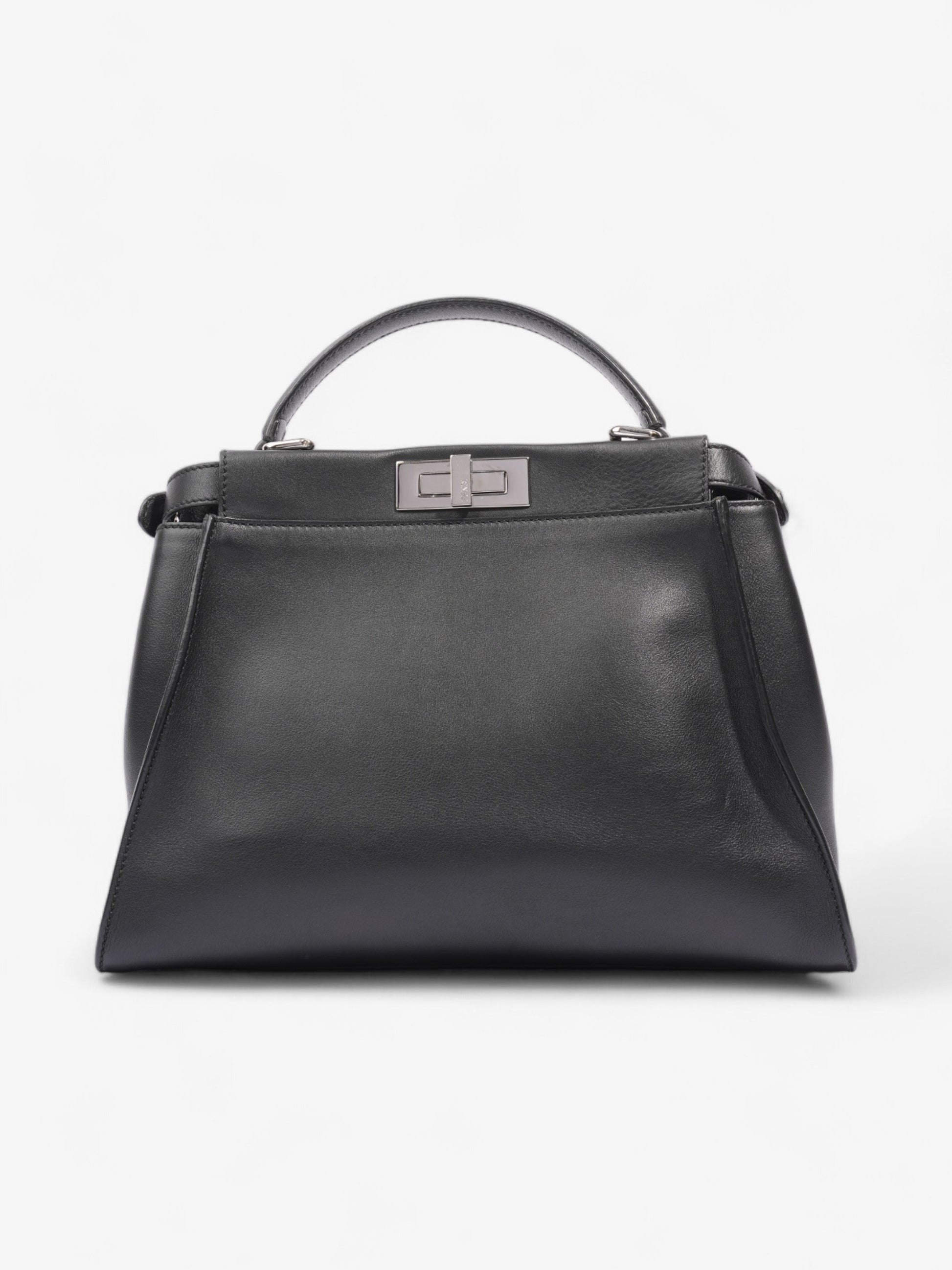 Fendi Peekaboo Black Lambskin Leather Medium