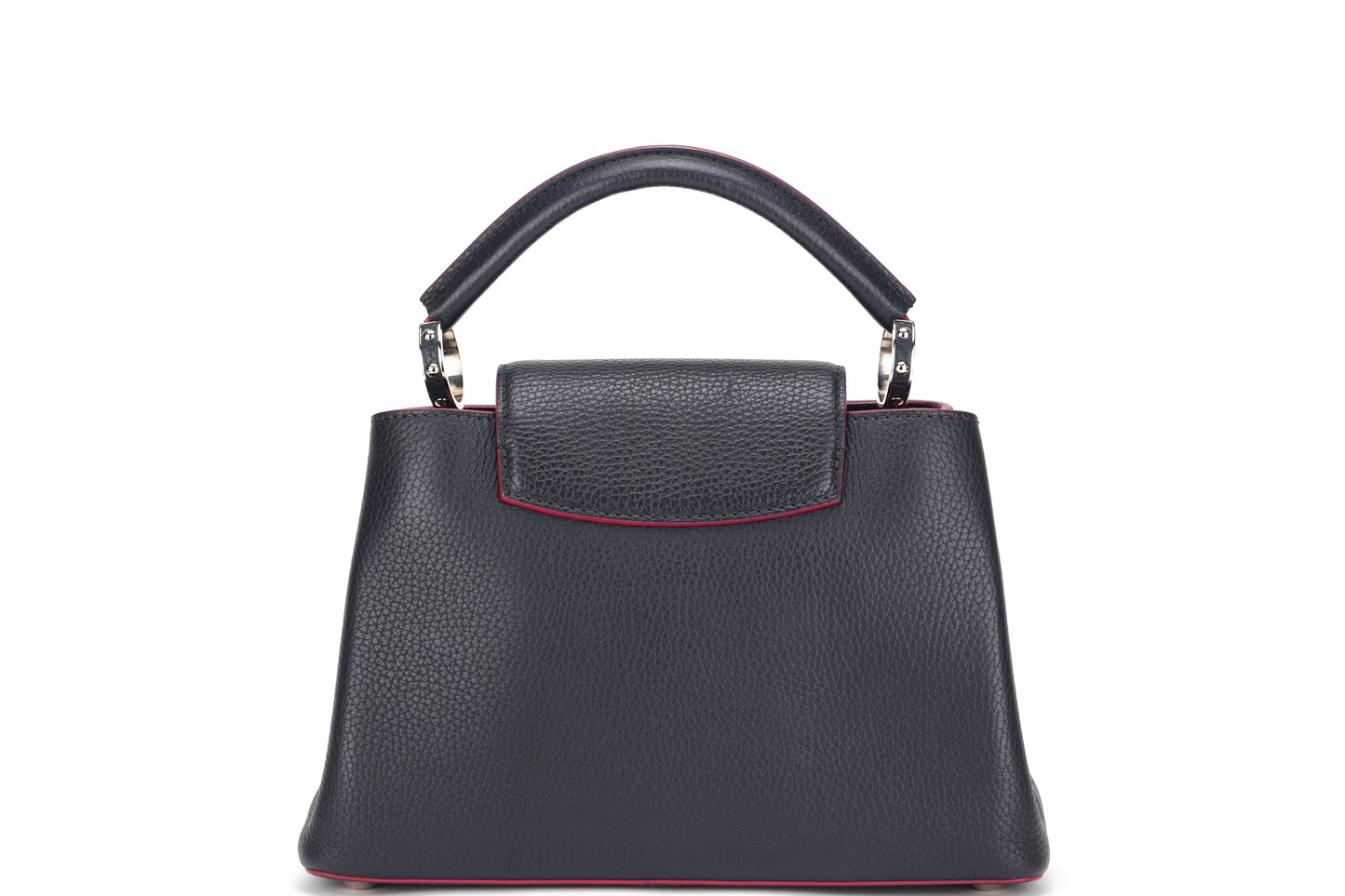 LOUIS VUITTON CAPUCINS BB ( ) MARINE ROUGE COLOR TAURILLON LEATHER SILVER HARDWARE, WITH STRAP & DUST COVER Handbag
