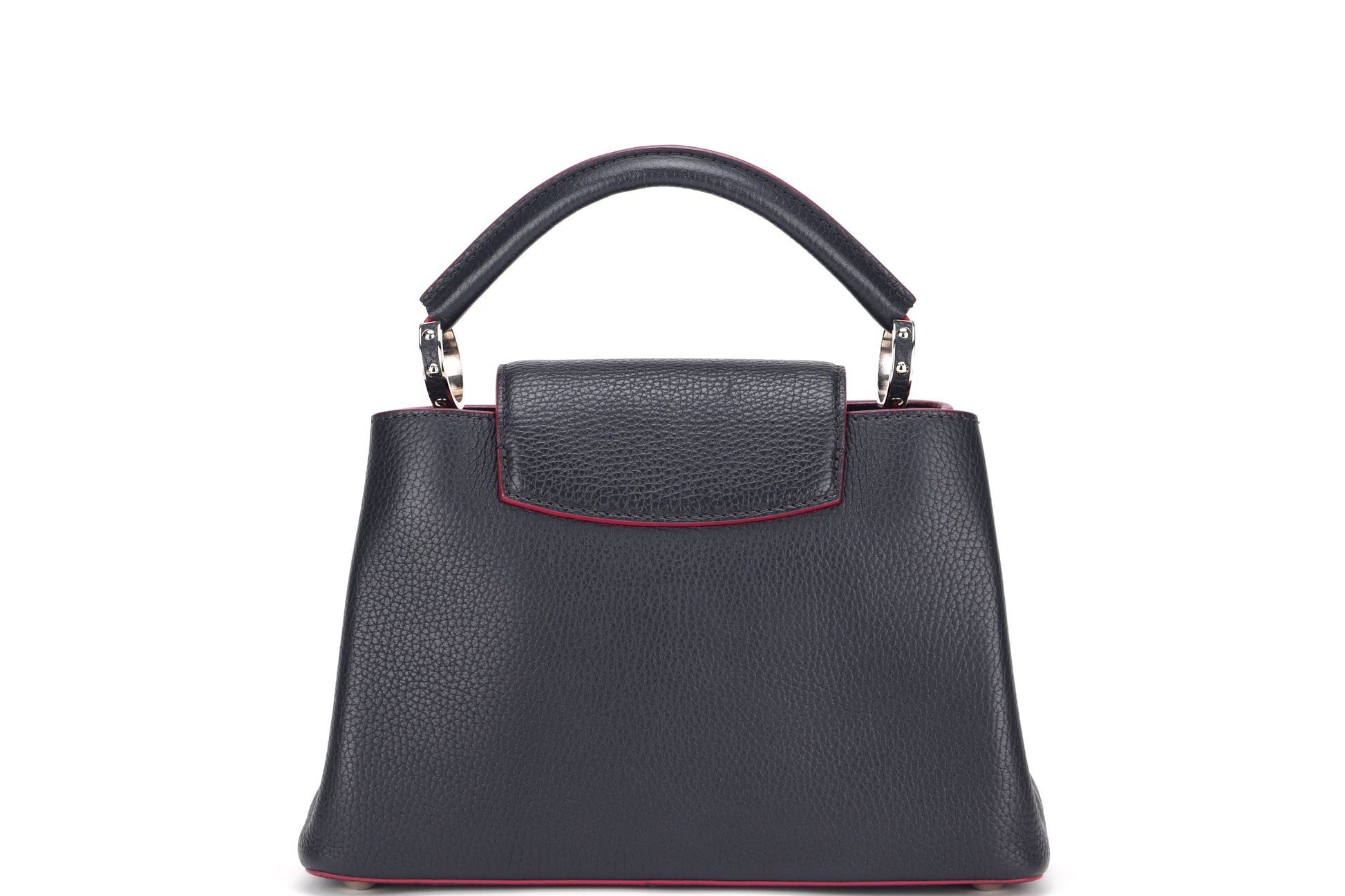 LOUIS VUITTON CAPUCINS BB ( ) MARINE ROUGE COLOR TAURILLON LEATHER SILVER HARDWARE, WITH STRAP & DUST COVER Handbag
