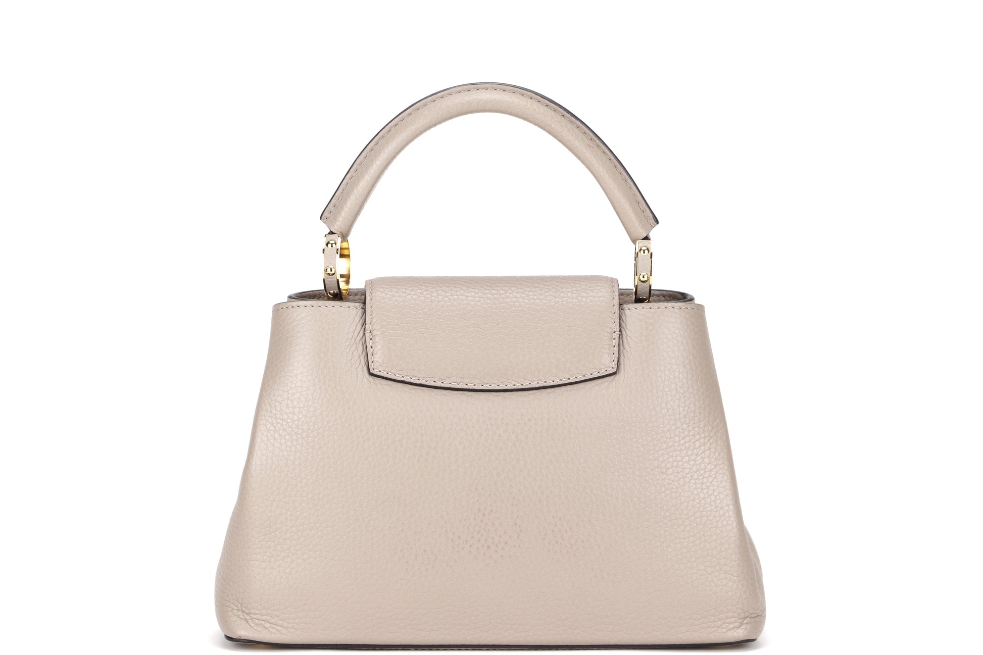 LOUIS VUITTON CAPUCINE BB ( ) GALET COLOR TAURILLON LEATHER GOLD HARFDWARE, WITH STRAP & DUST COVER Handbag