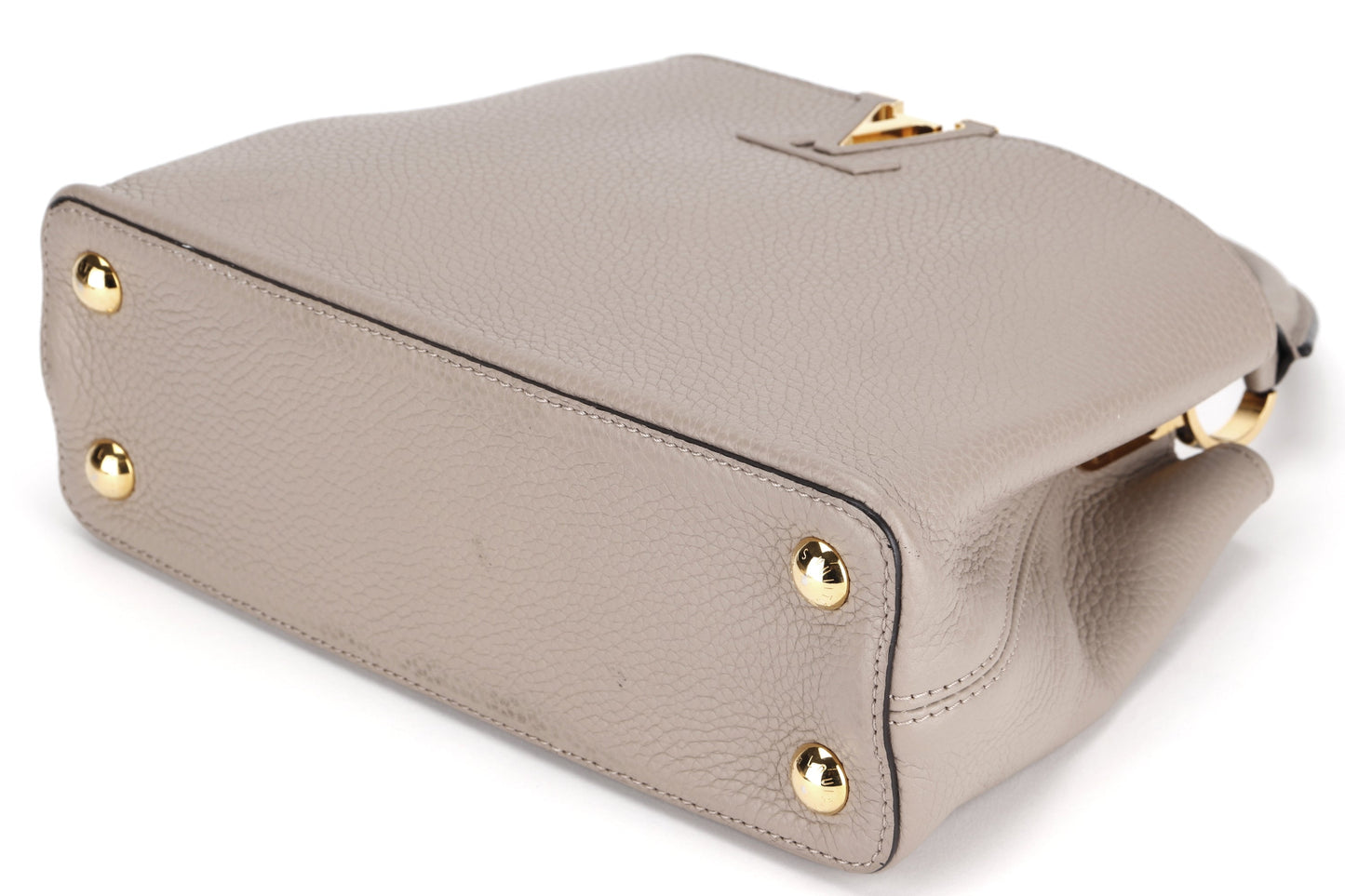 LOUIS VUITTON CAPUCINE BB ( ) GALET COLOR TAURILLON LEATHER GOLD HARFDWARE, WITH STRAP & DUST COVER Handbag