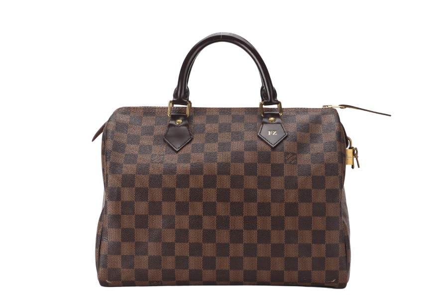 LOUIS VUITTON ( ) DAMIER EBENE CANVAS GOLD HARDWARE WITH LOCK AND KEYS Handbag