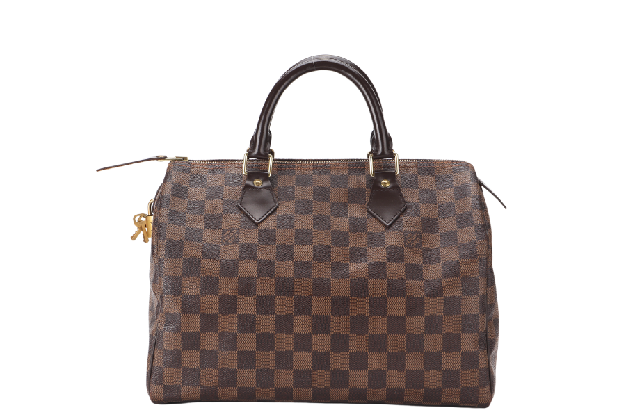 LOUIS VUITTON ( ) DAMIER EBENE CANVAS GOLD HARDWARE WITH LOCK AND KEYS Handbag