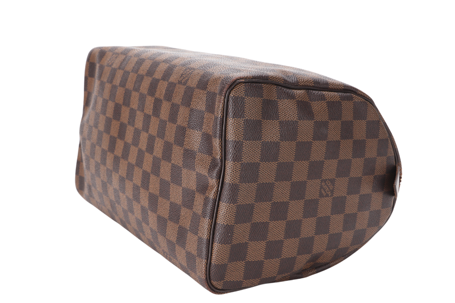 LOUIS VUITTON ( ) DAMIER EBENE CANVAS GOLD HARDWARE WITH LOCK AND KEYS Handbag