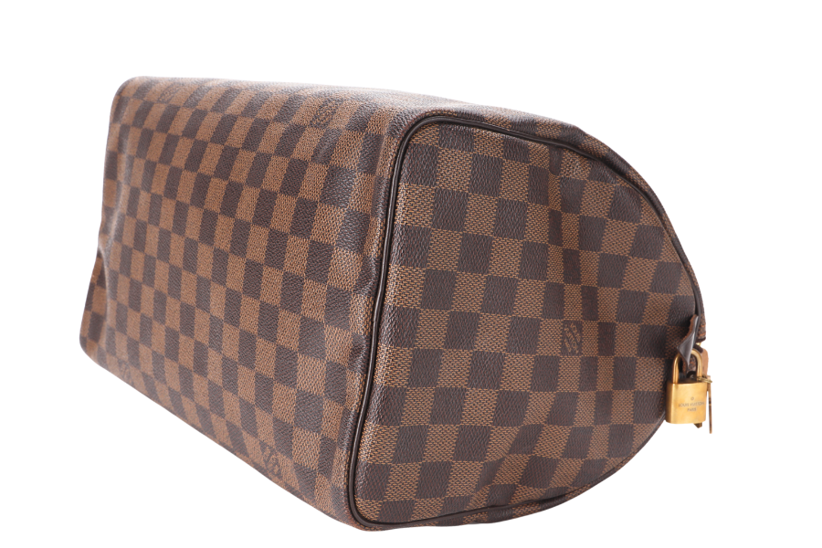 LOUIS VUITTON ( ) DAMIER EBENE CANVAS GOLD HARDWARE WITH LOCK AND KEYS Handbag