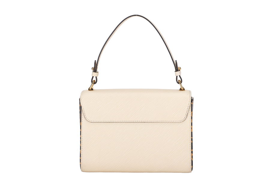 LOUIS VUITTON TWIST MM SIZE BEIGE JUNGLE PRINT EPI LEATHER GOLD HARDWARE WITH CHAIN Handbag