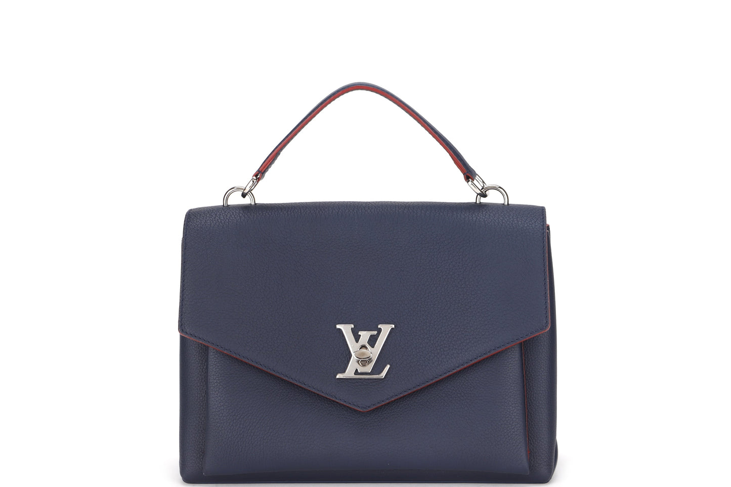 LOUIS VUITTON MYLOCKME SATCHEL 28CM ( ) MARINE ROUGE CALF LEATHER SILVER HARDWARE, WITH STRAP, DUST COVER & BOX Handbag