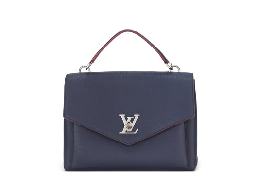 LOUIS VUITTON MYLOCKME SATCHEL 28CM ( ) MARINE ROUGE CALF LEATHER SILVER HARDWARE, WITH STRAP, DUST COVER & BOX Handbag