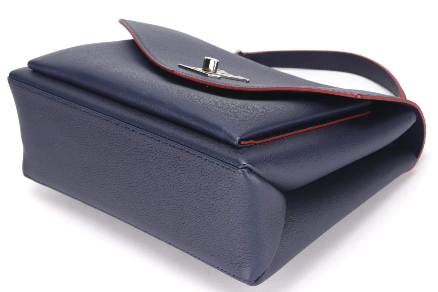 LOUIS VUITTON MYLOCKME SATCHEL 28CM ( ) MARINE ROUGE CALF LEATHER SILVER HARDWARE, WITH STRAP, DUST COVER & BOX Handbag