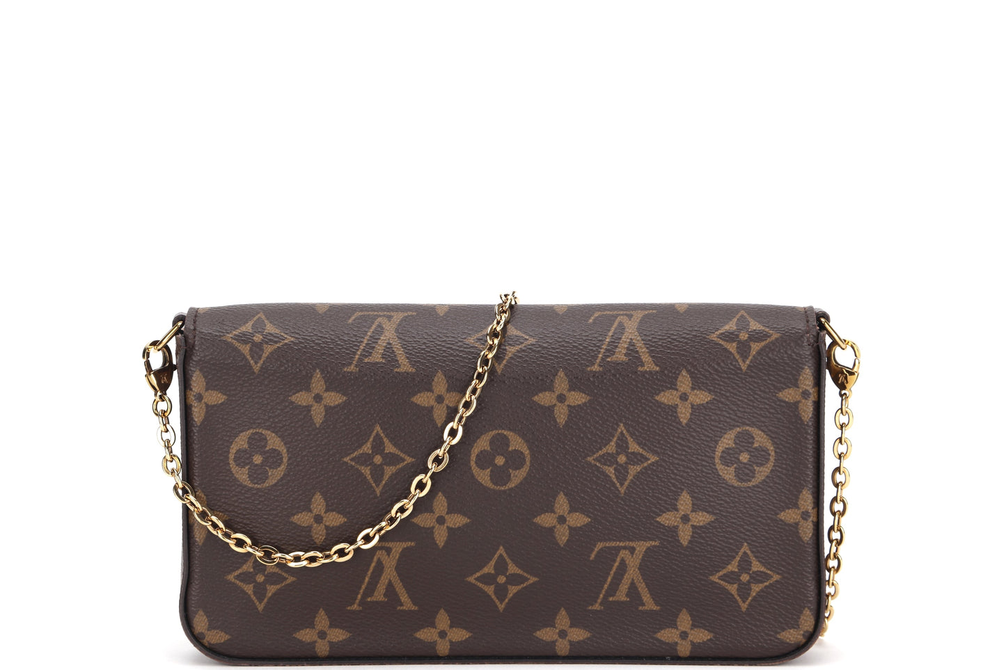 LOUIS VUITTON POCHETTE FELICIE CHAIN BAG ( ) MONOGRAM CANVAS GOLD HARDWARE, WITH CHAIN STRAP, INNER POUCH, INNER CARD POUCH, DUST COVER & BOX
