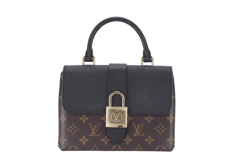 LOUIS VUITTON LOCKY BB ( ) MONOGRAM CANVAS BLACK LEATHER GOLD HARDWARE WITH STRAP Handbag