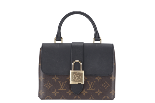 LOUIS VUITTON LOCKY BB ( ) MONOGRAM CANVAS BLACK LEATHER GOLD HARDWARE WITH STRAP Handbag