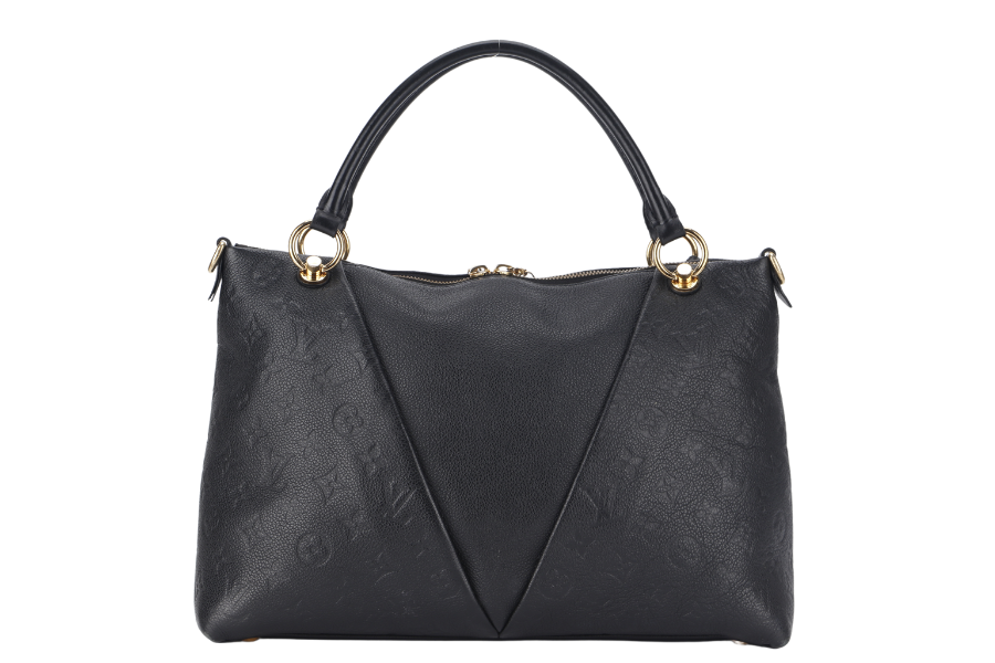 LOUIS VUITTON "V" TOTE MM ( ) BLACK EMPREINTE LEATHER GOLD HARDWARE WITH STRAP