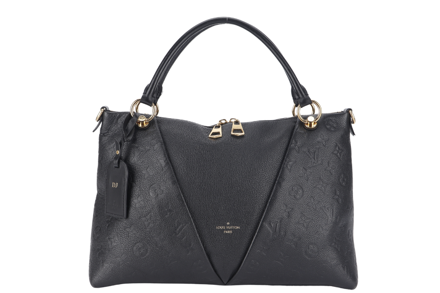 LOUIS VUITTON "V" TOTE MM ( ) BLACK EMPREINTE LEATHER GOLD HARDWARE WITH STRAP