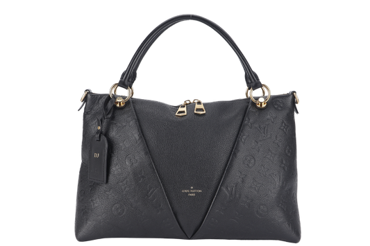 LOUIS VUITTON "V" TOTE MM ( ) BLACK EMPREINTE LEATHER GOLD HARDWARE WITH STRAP