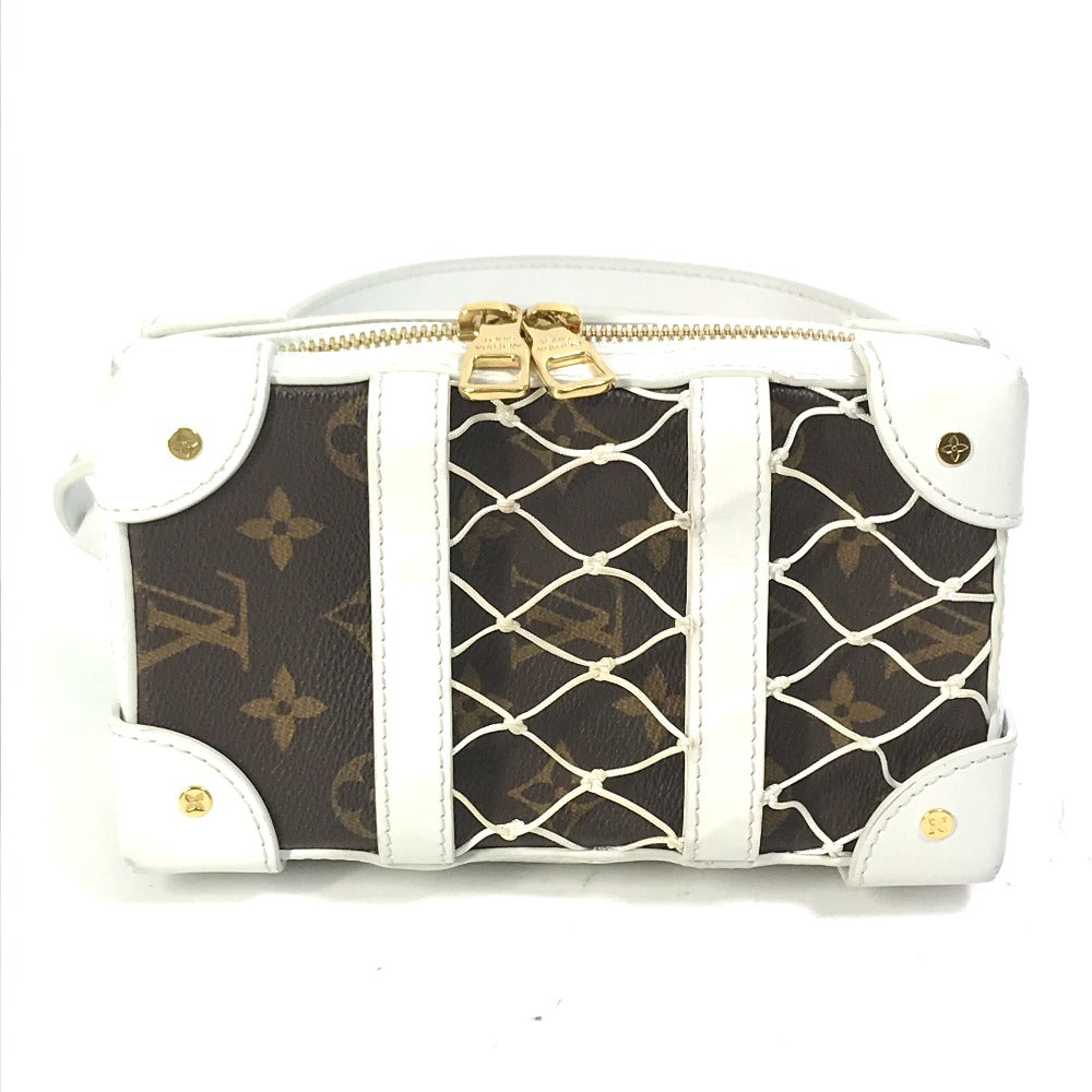 LOUIS VUITTON Shoulder Bag Leather, Monogram Canvas white LVxNBA Soft Trunk Phone Box mens