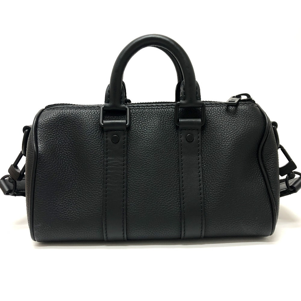 LOUIS VUITTON Boston Duffel bag Taurillon Clemence Leather black Aerogram Keepall XS Women