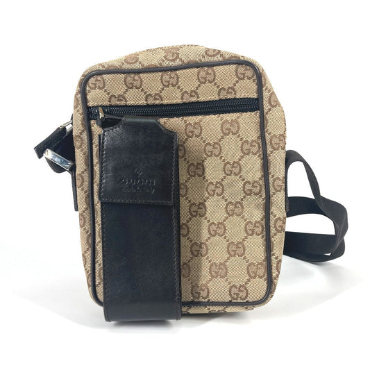 GUCCI Shoulder Bag 018 1619 Canvas / leather beige Pochette GG Women