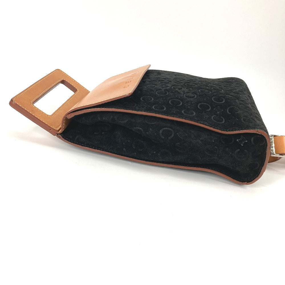 CELINE Shoulder Bag Leather / suede Brown Cross Sling bag logo macadam Women