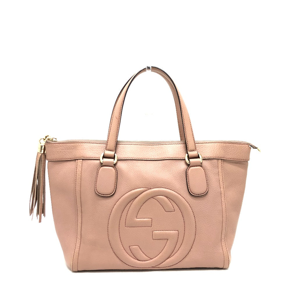 GUCCI Handbag 282307 leather pink beige Soho Interlocking G Women