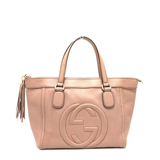 GUCCI Handbag 282307 leather pink beige Soho Interlocking G Women